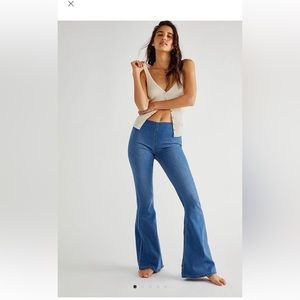 Free people penny pull on flare jeans